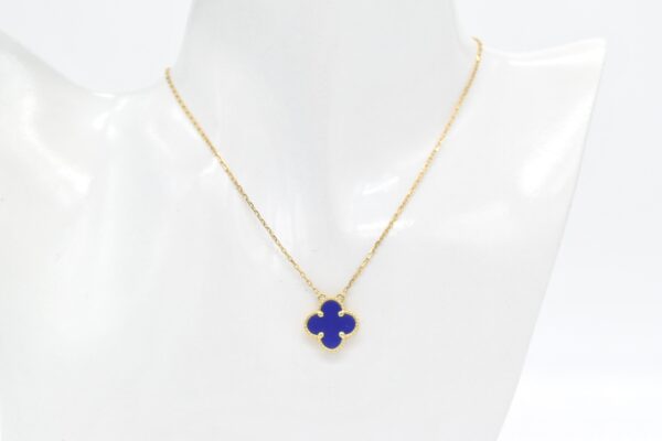 18K Blue Clover Necklace