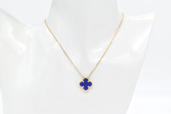 18K Blue Clover Necklace - Image 2