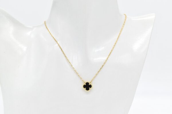 18K Black Clover Necklace - Image 4