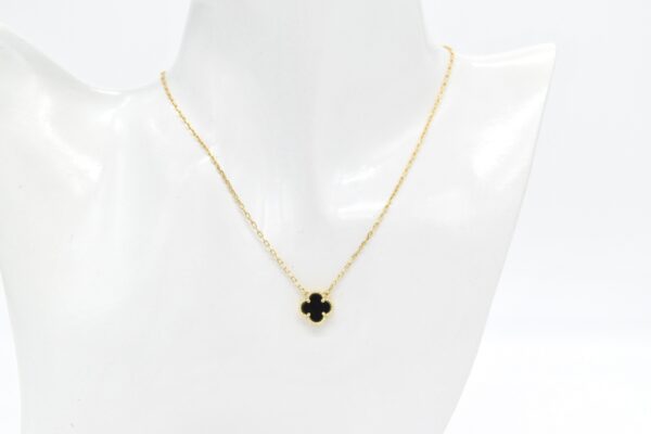 18K Black Clover Necklace - Image 3