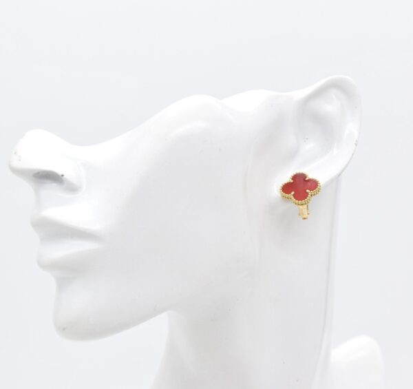 18K Clover Clip Earrings - Image 4