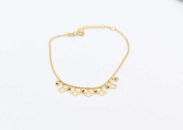 18K Clover Charm Bracelet - Image 2