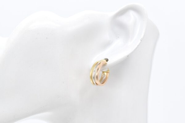 18K Tricolour Hoop Earrings