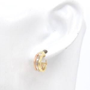 18K Small Tricolour Hoop Earrings