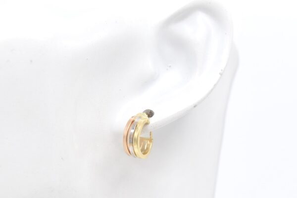18K Small Tricolour Hoop Earrings