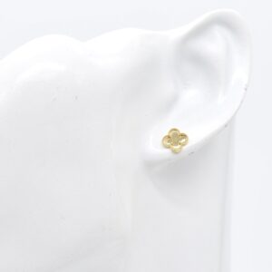18K 8 mm Clover Earrings