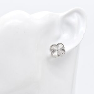 18K WG 15mm Clover Earrings