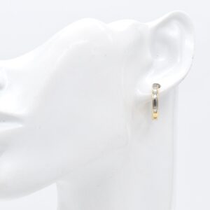 18K Two Tone B-Inspired Hoop Earrings