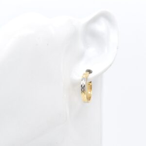 18K Two-Tone Hoops Earrings
