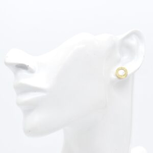 18K White B-Inspired Stud Earrings