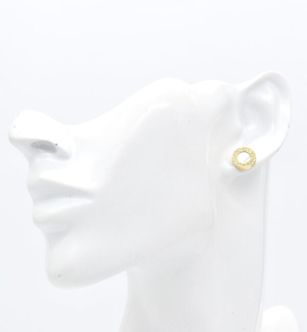 18K White B-Inspired Stud Earrings
