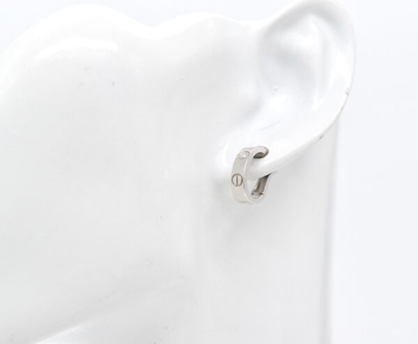 18K WG Love Clip Earrings - Image 2