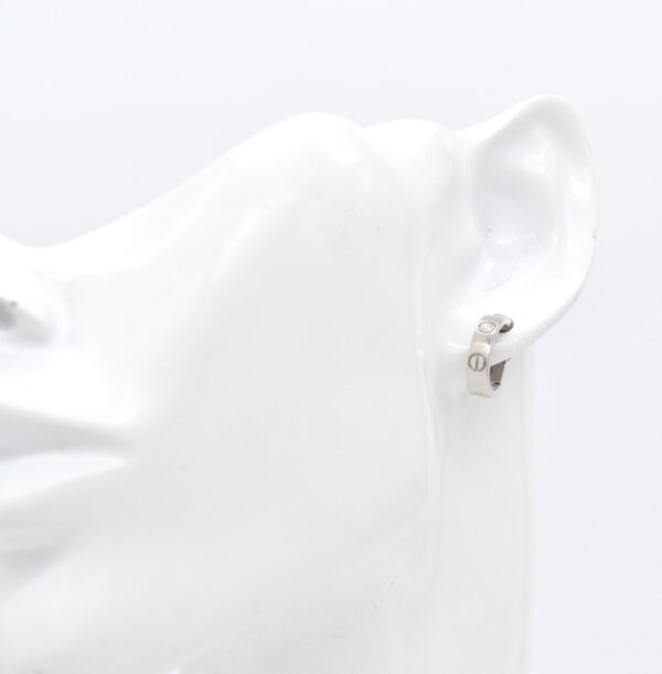 18K WG Love Clip Earrings