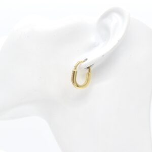 18K T-Lock Hoop Earrings with CZ Stones