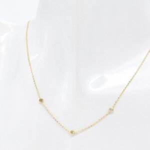 18K Three Stationed Diamond Necklace