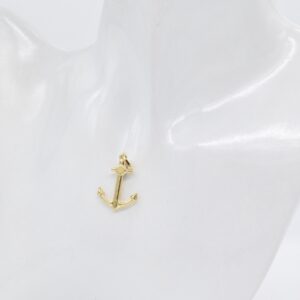18K Yellow Gold Plain Anchor Pendant — 25 x 18 mm