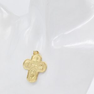 18K Yellow Gold 8‑Way Cross Pendant — 23 x 30 mm