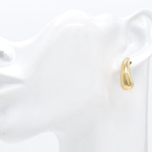 18K Yellow Gold Elongated Teardrop Earrings — 2.38 g