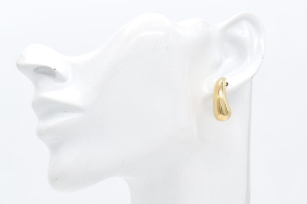 18K Yellow Gold Elongated Teardrop Earrings — 2.38 g
