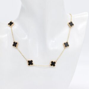 18K BLACK 10 CLOVER VCA NECKLACE