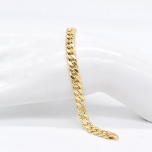 18K Yellow Gold Chunky Curb Bracelet — 8 inches