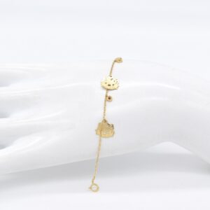 18K Yellow Gold Hello Kitty Bracelet — 5–5.5 inches
