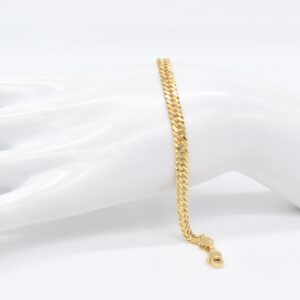 18K Yellow Gold Curb Chain Bracelet — 8 inches