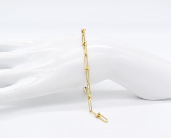 18K Yellow Gold Slim Hardware Bracelet — 7.5 inches