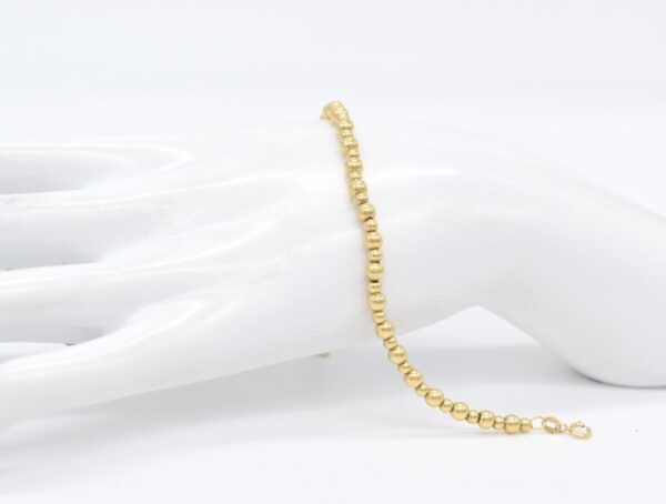 18K Yellow Gold Two-Size Bead Bracelet — 7–8.25 inches