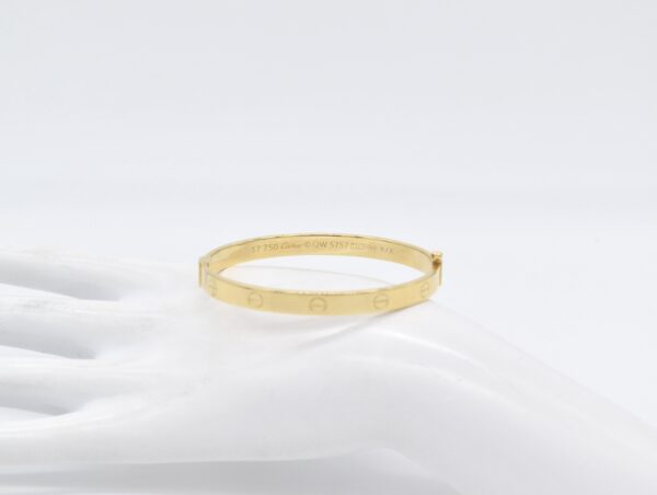 18K Yellow Gold Clip-Love Bangle — 17 cm - Image 2