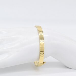 18K Yellow Gold Clip-Love Bangle — 17 cm