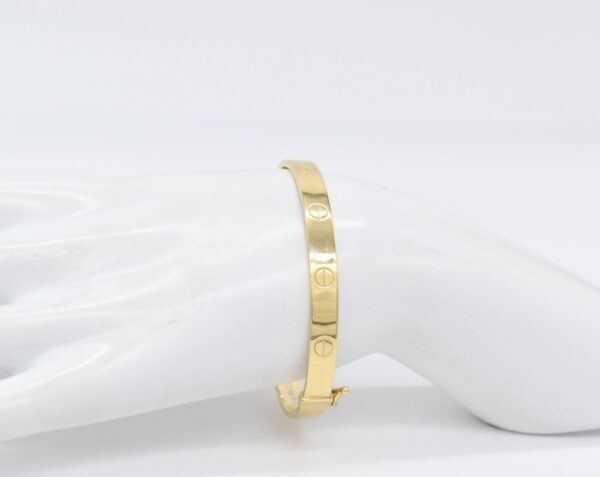 18K Yellow Gold Clip-Love Bangle — 17 cm