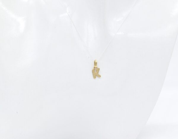 18K Yellow Gold "K" Pendant — 8 x 10 mm - Image 2