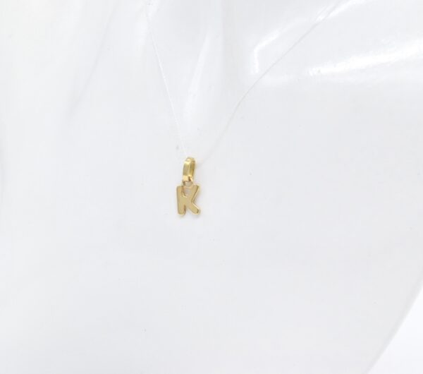 18K Yellow Gold "K" Pendant — 8 x 10 mm
