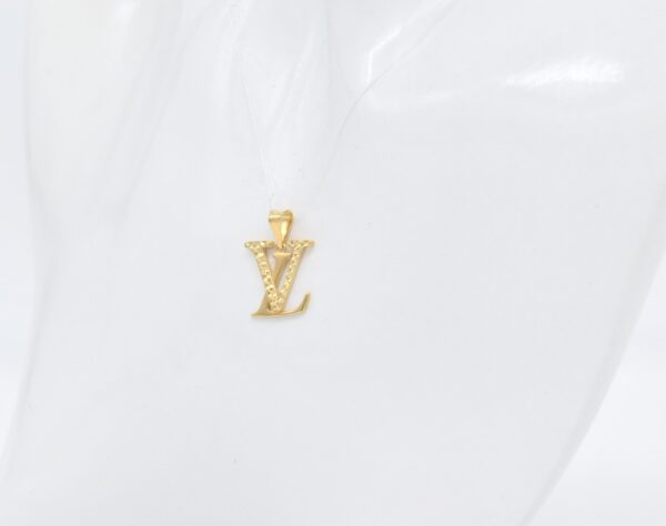 18K Yellow Gold Diacut VL Pendant — 13 mm - Image 2