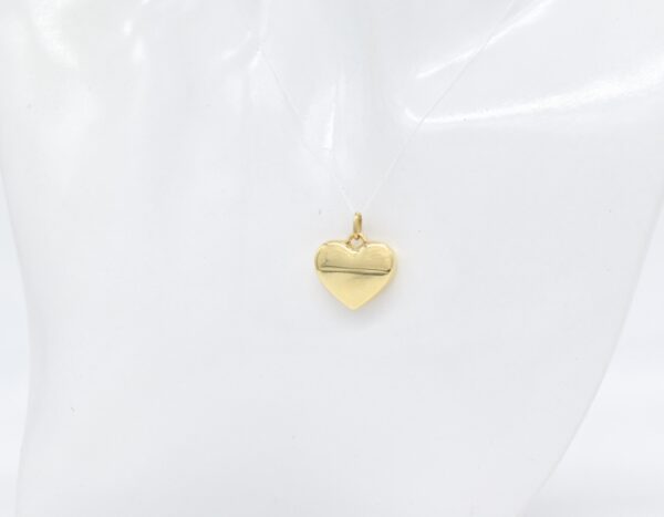 18K Yellow Gold Plain Heart Pendant — 17 mm (1.60g)
