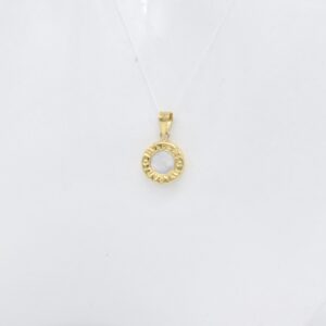 18K Yellow Gold White "B"-Inspired Pendant — 11 mm