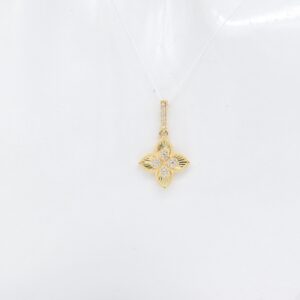 18K Yellow Gold Roberto Coin Pendant with CZ — 15 mm
