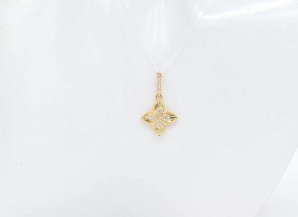 18K Yellow Gold Roberto Coin Pendant with CZ — 15 mm