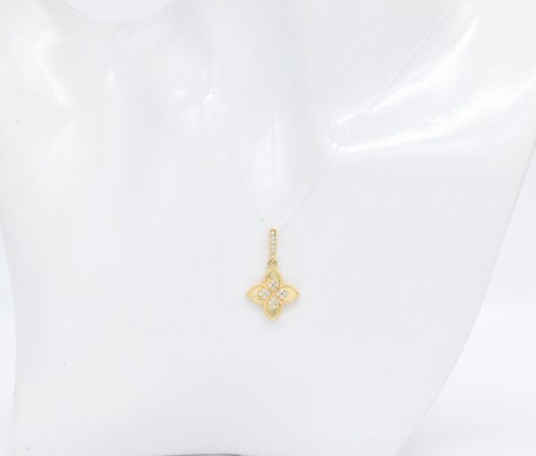 18K Yellow Gold Roberto Coin Pendant with CZ — 15 mm - Image 2