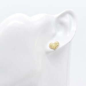 18K Diacut Heart Stud Earrings