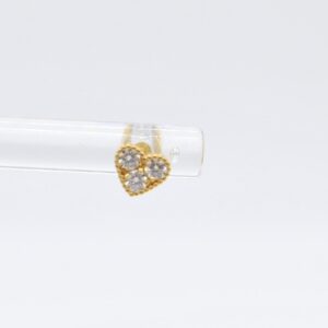18K Heart Moissanite De Roscas Earrings