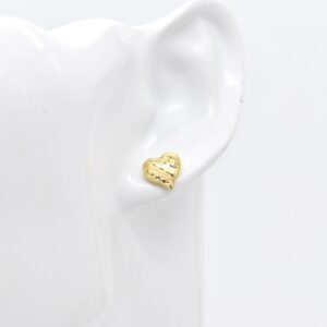 18K Stylish Heart Stud Earrings