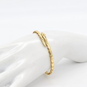 18K Yellow Gold Serpenti Bangle — Size 17–18