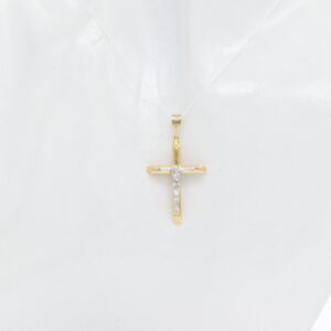 18K Two-Tone Cross Pendant