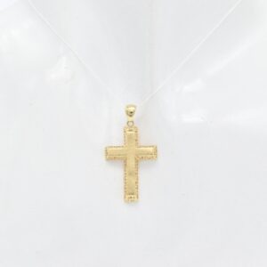 18K Matte Finished Plain Cross Pendant