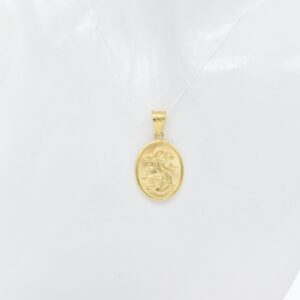 18K Oval Dragon Pendant