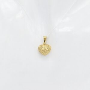 18K Diacut Puff Heart Pendant