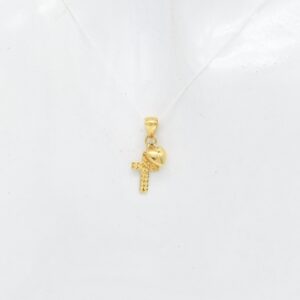 18K Dainty Diacut Cross & Heart Pendant