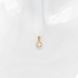 18K White MOP Clover Pendant